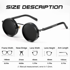 Polarized Round Sunglasses ND9 Adjustable Dimming Men Women Outdoor Shades