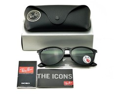 Ray-Ban Sunglasses RB4171 Erika Black Frame Polarized Green Lens 54mm for Women