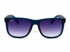 Ray-Ban Justin RB4165 Square Sunglasses Blue Rubber Grey Gradient Unisex 54mm