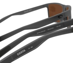 Costa Del Mar Rinconcito Matte Gray Green Mirror 580 Plastic Polarized Lens