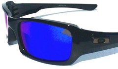 NEW Oakley FIVES Squared Black POLARIZED Galaxy Blue Mirror Lens Sunglass 9238