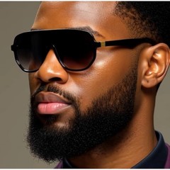 SUNGLASSES MEN DESIGNER GLASSES RECTANGULAR STYLE FLAT BLACK LENS MODERN STYLE