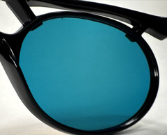 Bolle’ Reflective light Sunglasses Black 705 Oval Nylon Orange Mirror Lenses NOS
