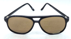 Vintage Black Top Bar Classic Plastic Sunglasses 1980s, 148mm temple, NOS, China