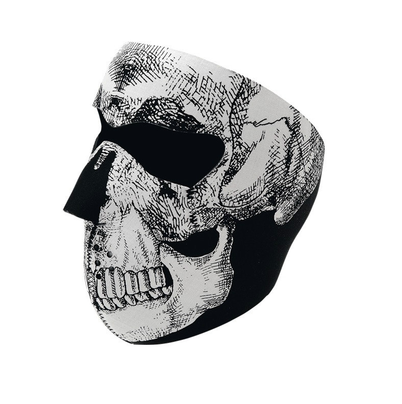 Zan Headgear Black Skull Neoprene Face Mask Glow in Dark Reverses Blk 2503-0068
