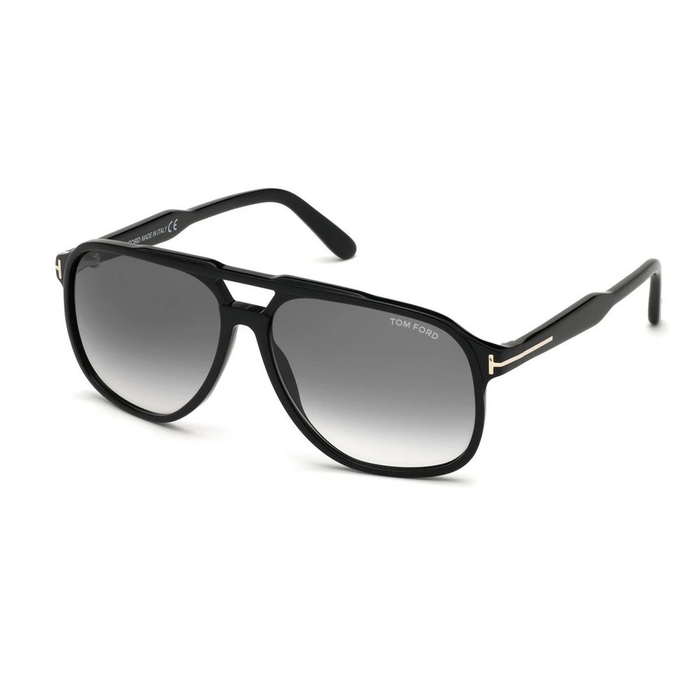Tom Ford Raoul FT0753 01B Shiny Black Gradient Smoke 62 mm Men’s Sunglasses