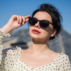 LifeArt Vintage Round Polarized Medium, Uptown(floral+black Purple)