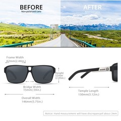 KDEAM 2-Pack Polarized Square Sports Sunglasses Men Women Driving Outdoor Use