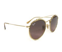 Ray-Ban Sunglasses RB3647-N 9124/43 Round Double Bridge Gold Crystal Brown Gray