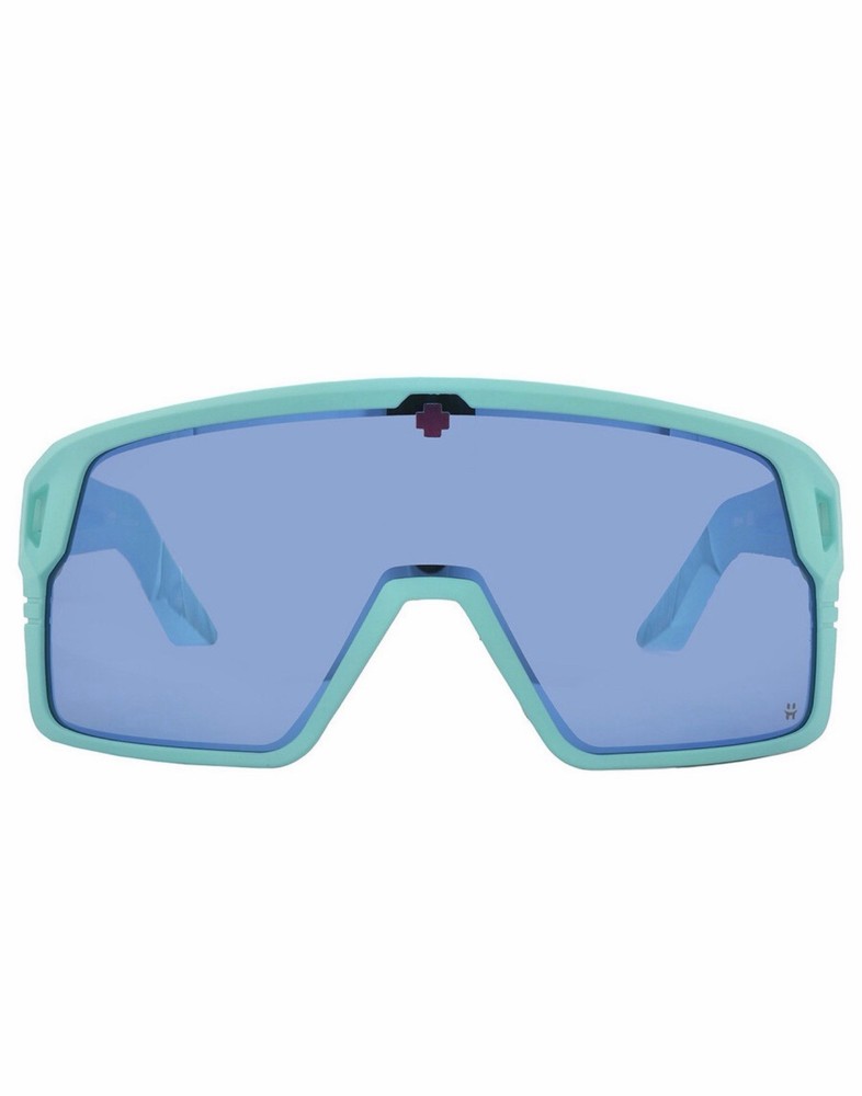SPY MONOLITH Matte teal HAPPY GREY/GREEN DARK BLUE SPECTRA MIRRORED SUNGLASSES