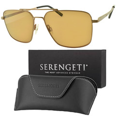 NEW!! SERENGETI AITKIN SS554001-S Bronze Polarized Pilot Full Rim Sunglasses