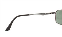 Ray-Ban Sunglasses RB 3498 004/71 Gunmetal Dark Silver Green Tinted 64mm w/case