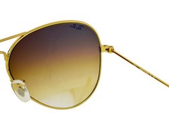 Ray-Ban Sunglasses RB3025 Aviator Gradient Gold Frame Light Brown Lenses 58mm