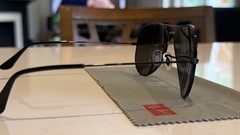 Ray-Ban Aviator Total Black Polarized Sunglasses Metal Frame Black Glass Lens