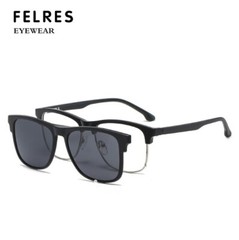 5 in1 Men Magnetic Clip On Polarized Sunglasses Half Frame Glasses Frames New