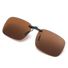 Square Clip on Sunglasses Women Polarized Black Lens UV400 Night Vision Driving
