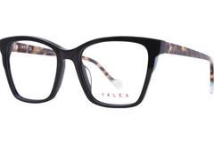 Yalea VYA110 0700 Eyeglasses Women’s Shiny Black Full Rim Square Shape 52mm