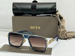 Dita LXN-EVO DT DTS403-WTI-GLD-57 Matte BlUE/ Gold Metal Sunglasses Yellow Lens