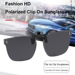 Polarized Clip On Sunglasses For Prescription Glasses Anti-Glare Flip Up Eyewear