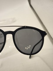 Brand New Diesel Round Sunglasses DL0188 Gloss Black Silver Bar 01A 54-17-145 3