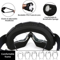 ATV Dirt Bike Goggles Clear Lens Anti-Fog UV Dustproof for Men Women Youth