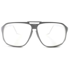 Designer Look Rich Famous Hip Hop 90s Style Oversized White Clear Lens Glasses