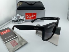 RAY-BAN JUSTIN RB4165 622/T3 RUBBER BLACK GRADIENT GREY POLARIZED SUNGLASSES 54
