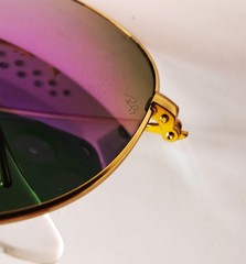 Ray-Ban RayBan RB3025 Aviator Matt Gold Frame Purple/ Violet Flash Lens 58mm
