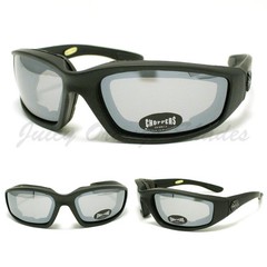 CHOPPERS BIKER WRAP GOGGLE Sunglasses FOAM PADDED LINING Soft Matt BLACK