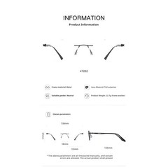 Rimless Polarized Sunglasses Magnet Clip-on Eyewear Fashion Metal Frame Glasses