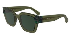 LONGCHAMP LO 771 S Transparent Green/Textured Gre 302 Size 50 Sunglasses