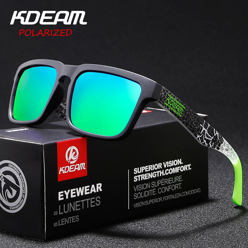 KDEAM Polarized Square Sunglasses Mens Women Fishing Driving Sport Glasses UV400