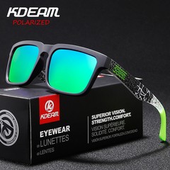 KDEAM Polarized Square Sunglasses Mens Women Fishing Driving Sport Glasses UV400
