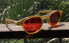Vintage Men Red sunglasses Retro Women blonde glasses Johnny Depp Red sunglasses