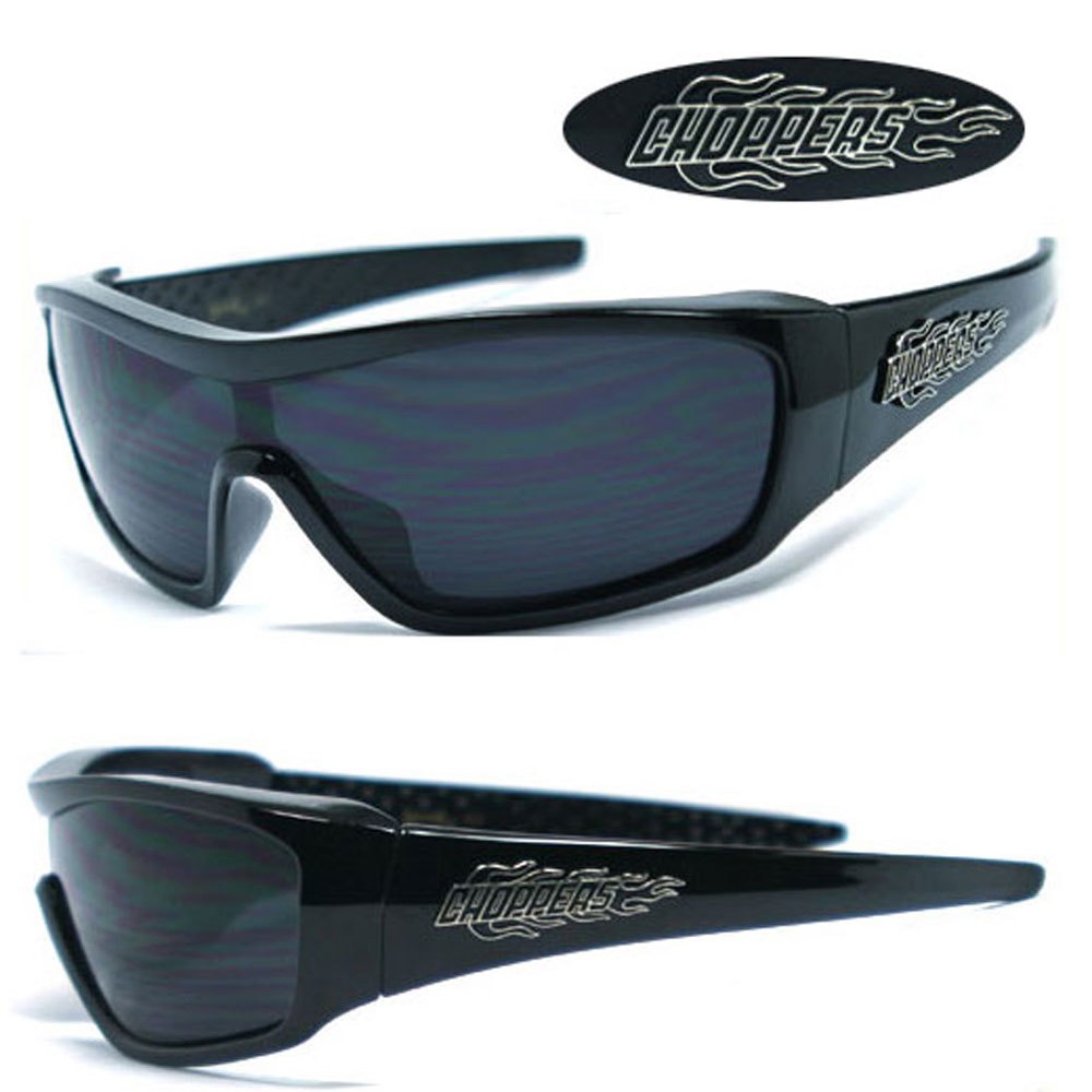 1 Piece Lens Choppers Biker Men Designer Sunglasses Free Pouch – Black C40