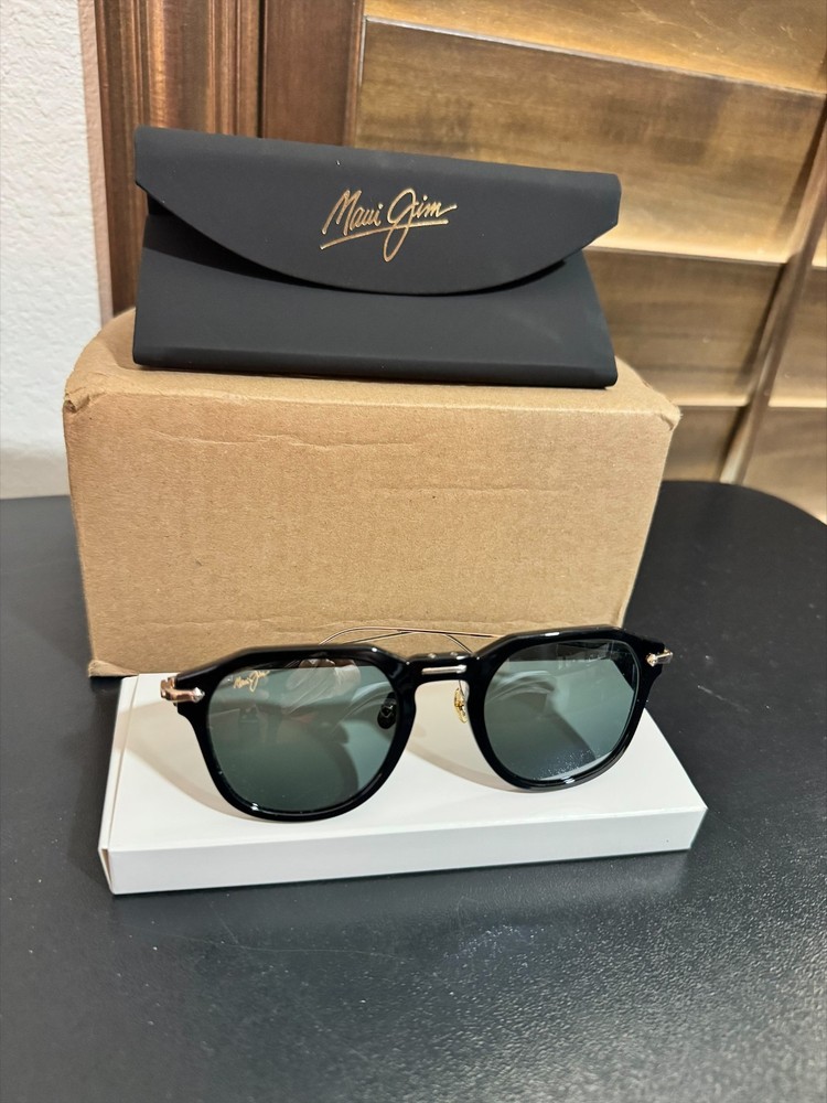 NEW Maui Jim Alika Sunglasses Black Gold Neutral Grey Polarized Proof Purchase