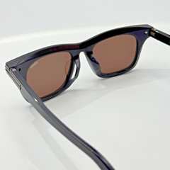 Ermenegildo Zegna Sunglasses EZ0270-F 20E Black Square Frame Brown Lens 52mm New