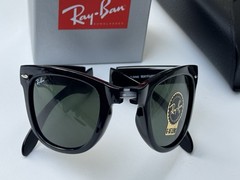 NEW Ray-Ban RB4105 Folding WAYFARER 601 Black Frame G-15 Green Lenses 50mm