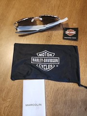 Marcolin Harley-Davidson Aviator Style Smoked Lens Sunglasse with Branded Cloth