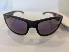 Foster Grant Matte Black w Gray/Blue Tint Lenses Sunglasses 100% UVA/UVB