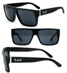 Locs Mens Cholo Biker Flat Top Sunglasses – Matte Black LC81