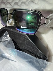 Nike Veil Prism EV24049 043 Men’s Square Sunglasses Silver/Green Mirror 135mm