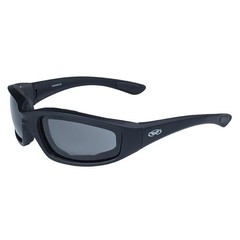Kickback Foam Padded Motorcycle Sunglasses Gunmetal 3 Pairs