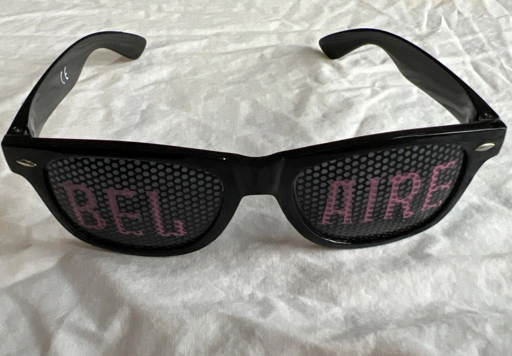 Luc Belaire Branded Promo Sunglasses – Black/Pink – “BEL AIRE” – Hip Hop Merch