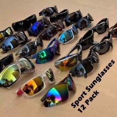 12 Pairs Men Mixed Style Sport Sunglasses UV400 Polycarbonate Randomly Selected