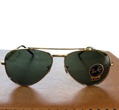 Ray-Ban RB3625 New Aviator 9196/31 Gold G-15 Sunglasses 58-14 Authentic