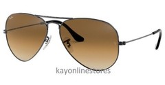 Ray Ban Aviator Gun Metal 3025 004/51 Brown Sunglasses 55 mm New