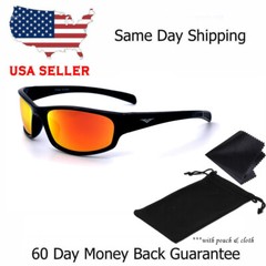 Polarized Mens Wrap Around Fashion Sunglasses Fishing Golf Running Sport Glasses
