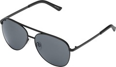 QUAY Australia Vivienne Pilot Designer Sunglasses in Matte Black/Smoke Grey 60mm