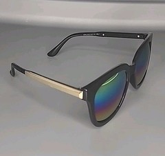 Fun Fashion 9749 Black With Rainbow Mirrored Lenses Sunglasses 52/16/148